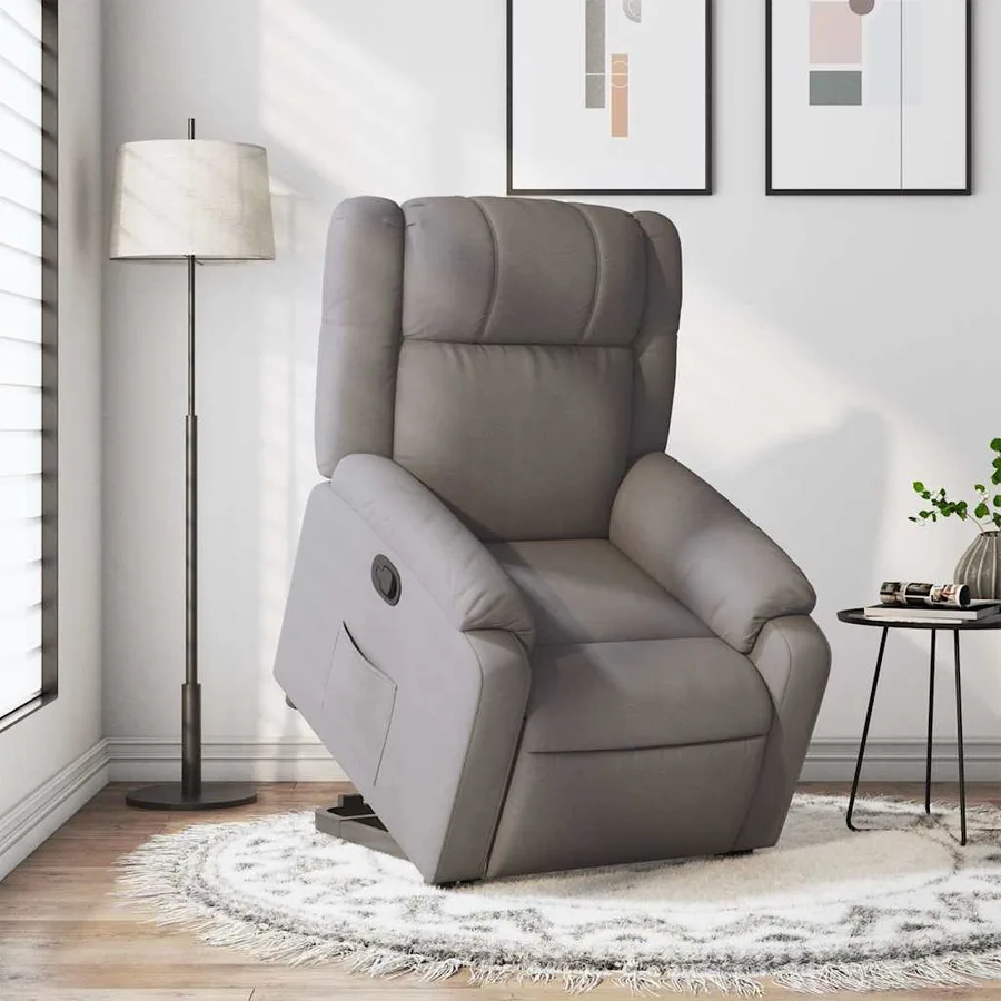 Fauteuil inclinable taupe tissu - 16