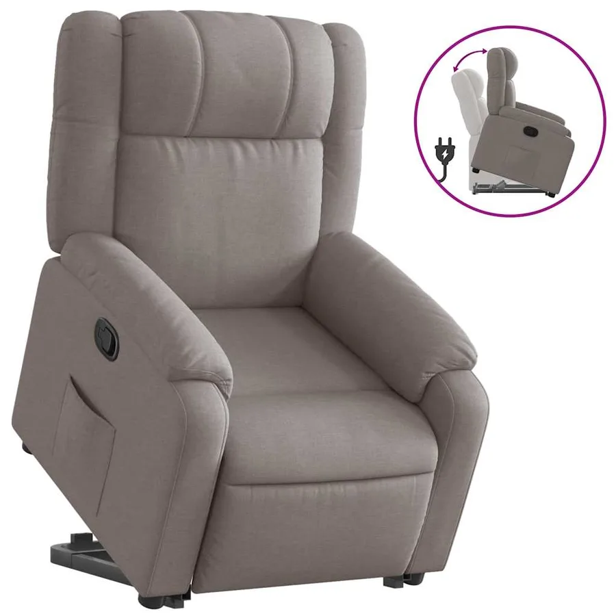 Fauteuil inclinable taupe tissu - 2