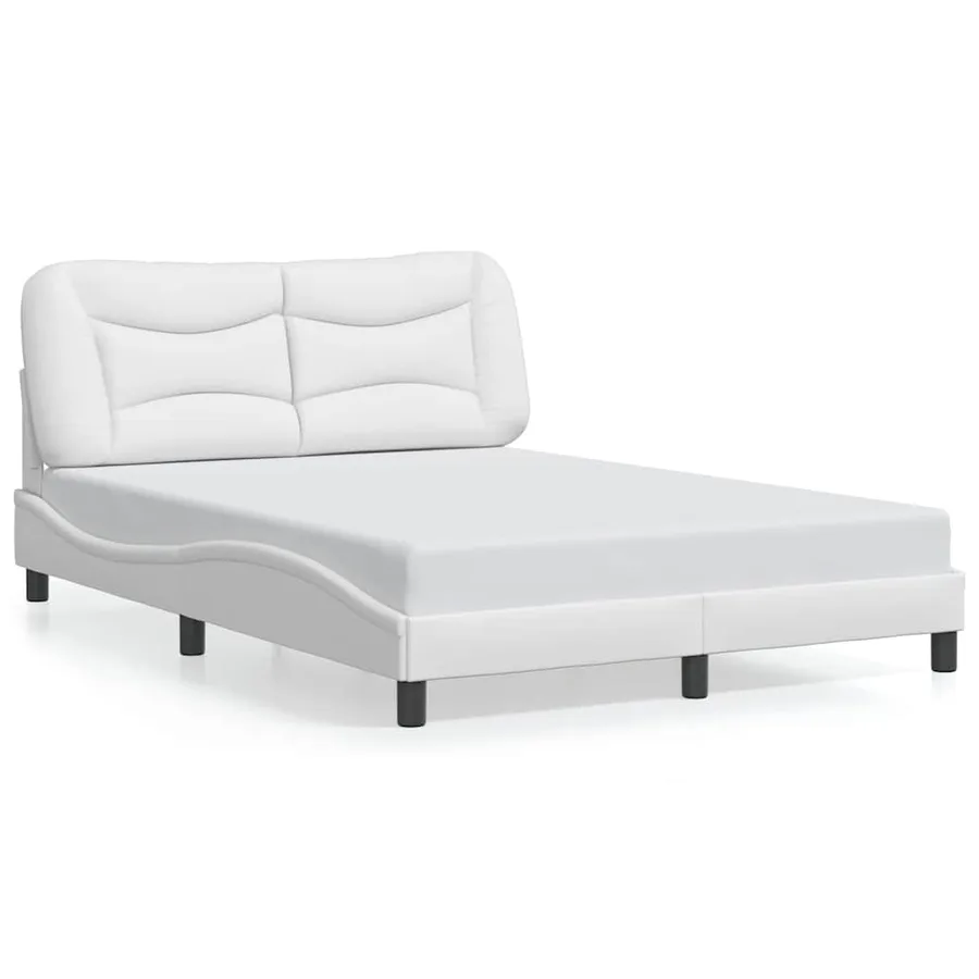 Cadre de lit sans matelas Hvar blanc 140x200 cm similicuir - 2