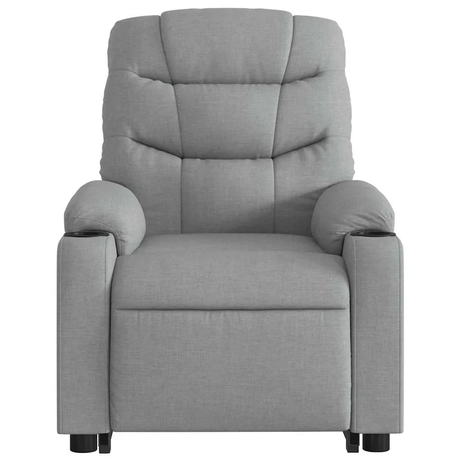 Fauteuil inclinable de massage électrique Gris clair Tissu - 9
