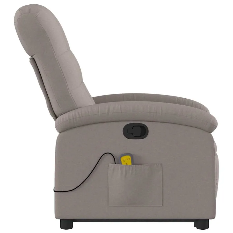 Fauteuil inclinable de massage Taupe Tissu - 10