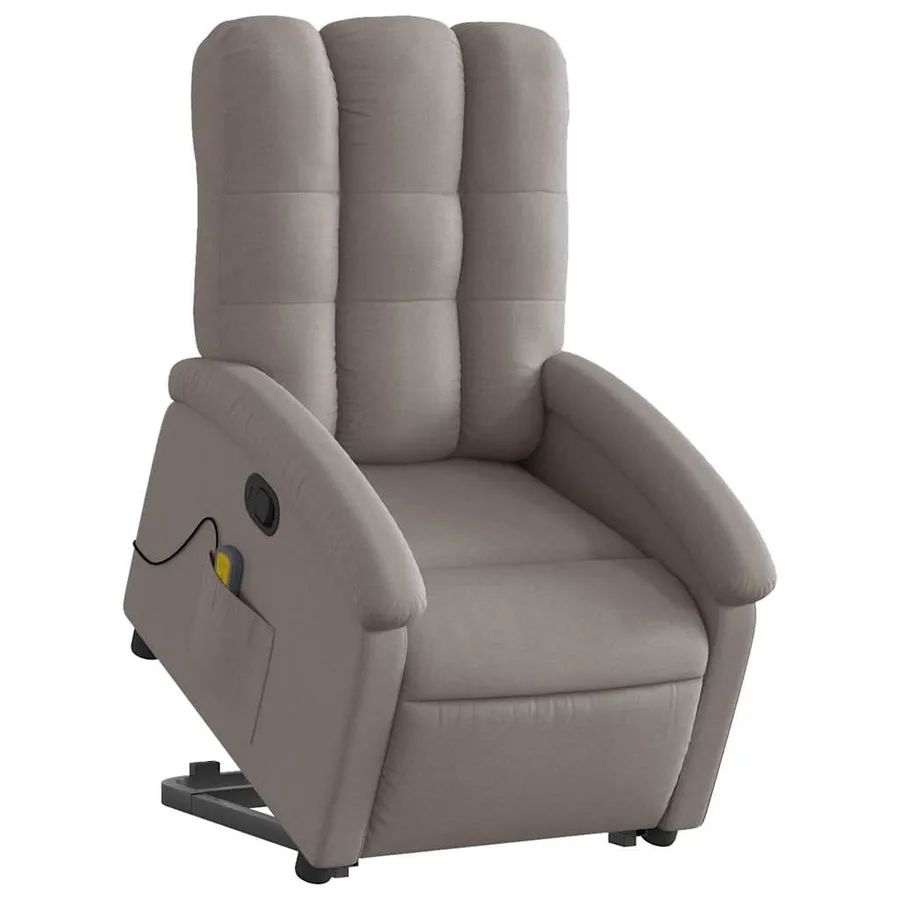 Fauteuil inclinable de massage Taupe Tissu - 3