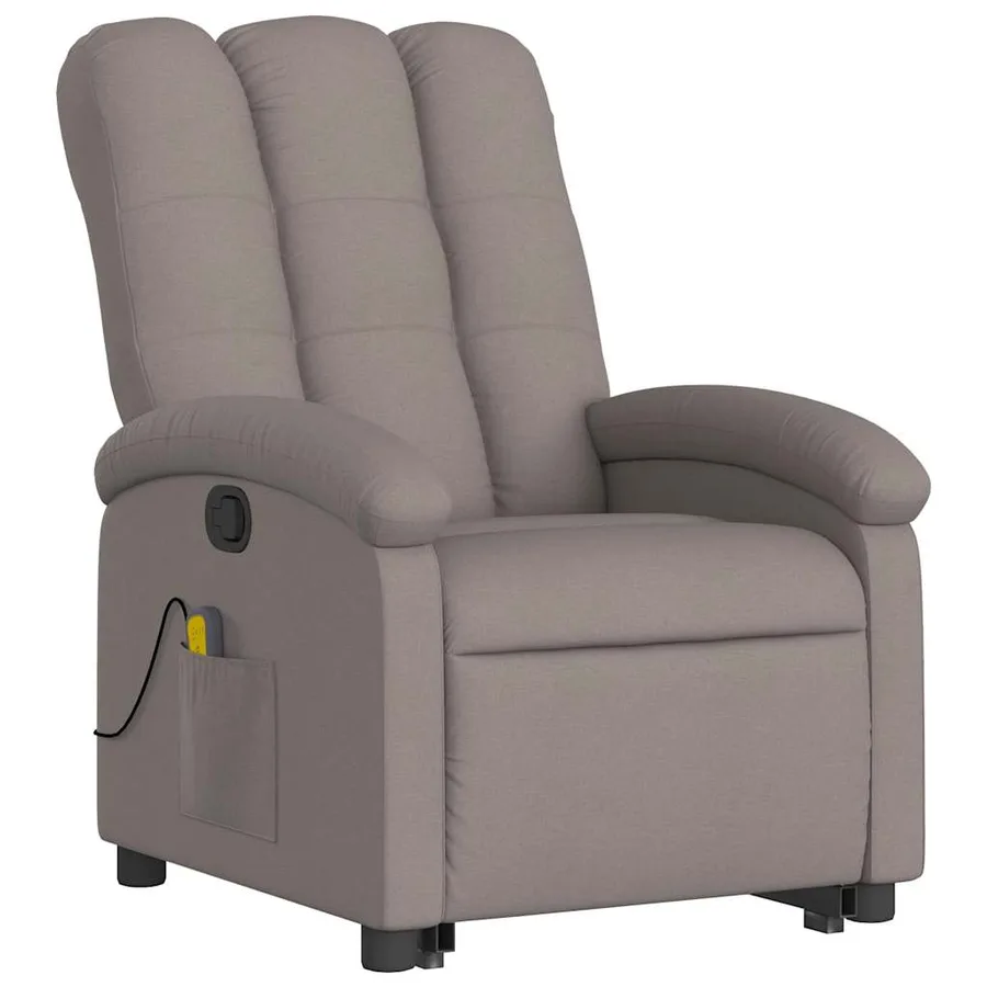 Fauteuil inclinable de massage Taupe Tissu - 4