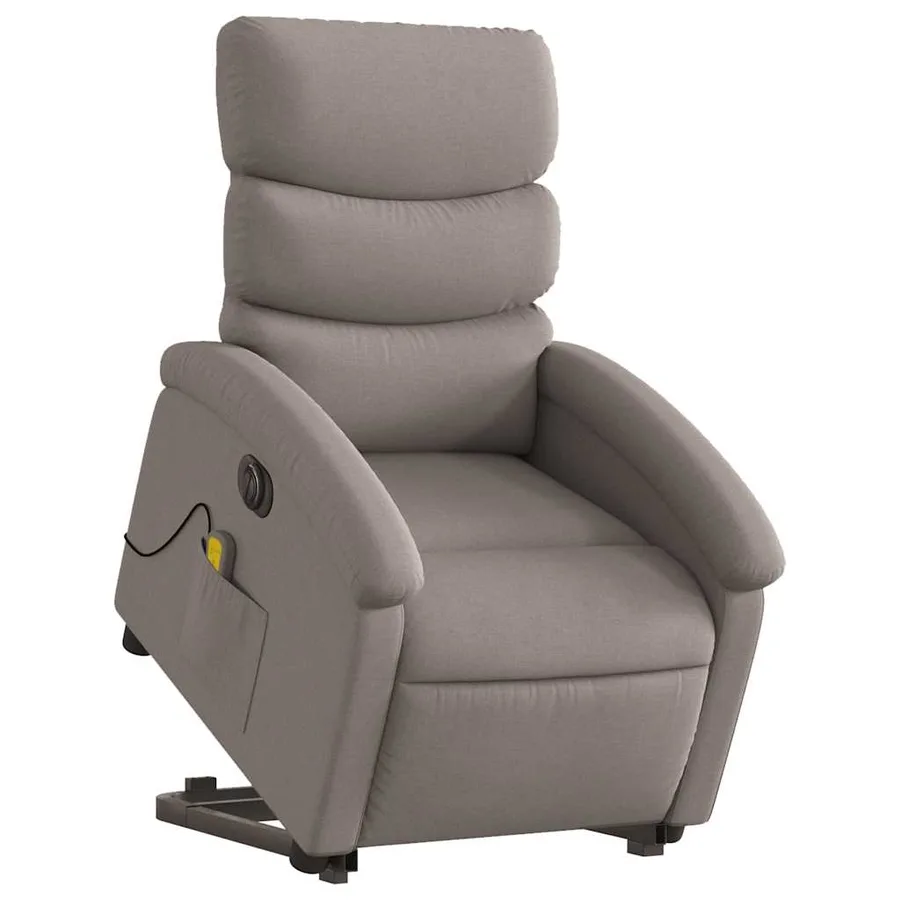 Fauteuil inclinable de massage électrique Taupe Tissu - 3