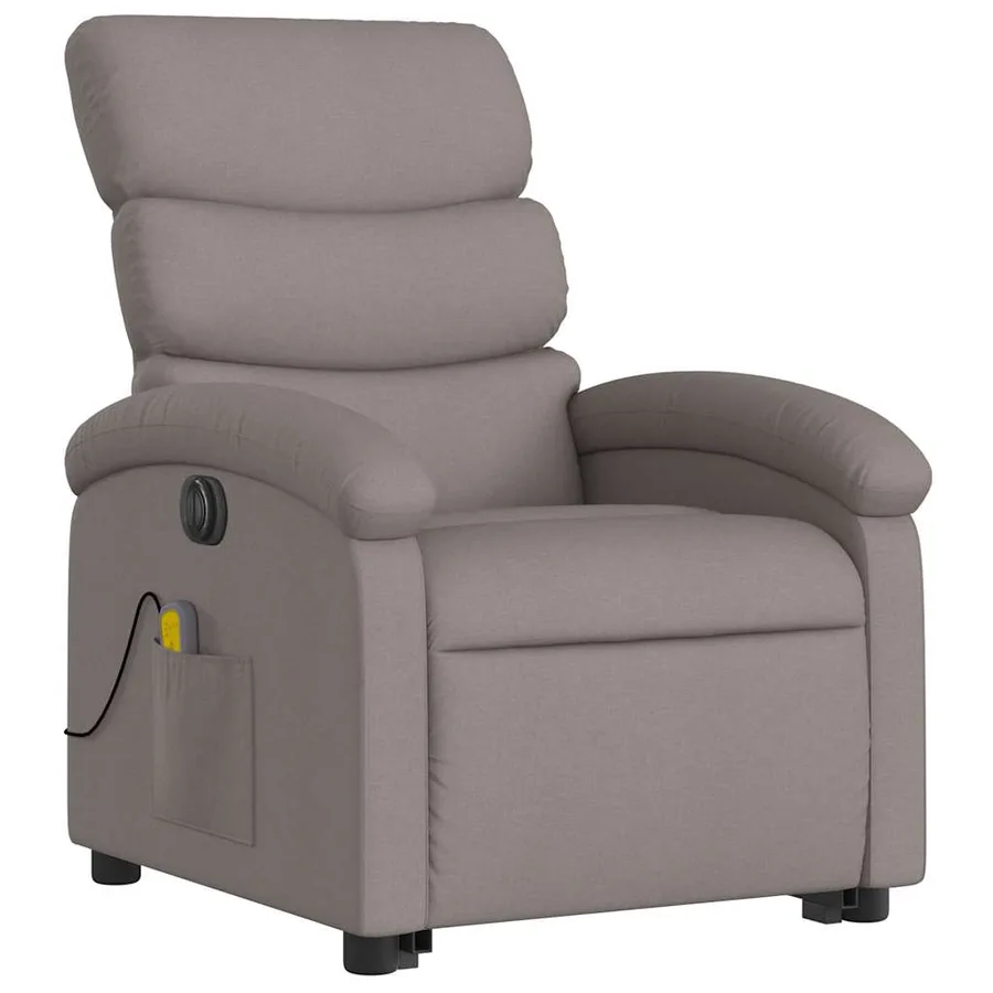 Fauteuil inclinable de massage électrique Taupe Tissu - 4