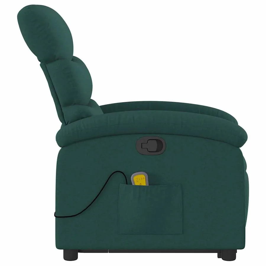 Fauteuil inclinable de massage Vert foncé Tissu - 10