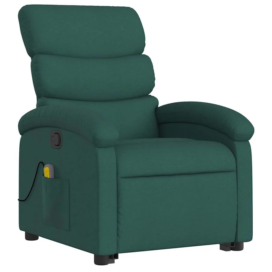 Fauteuil inclinable de massage Vert foncé Tissu - 4