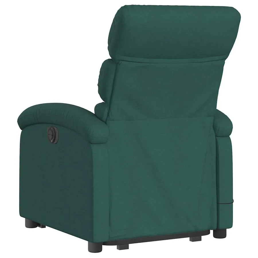 Fauteuil inclinable de massage électrique Vert foncé Tissu - 5
