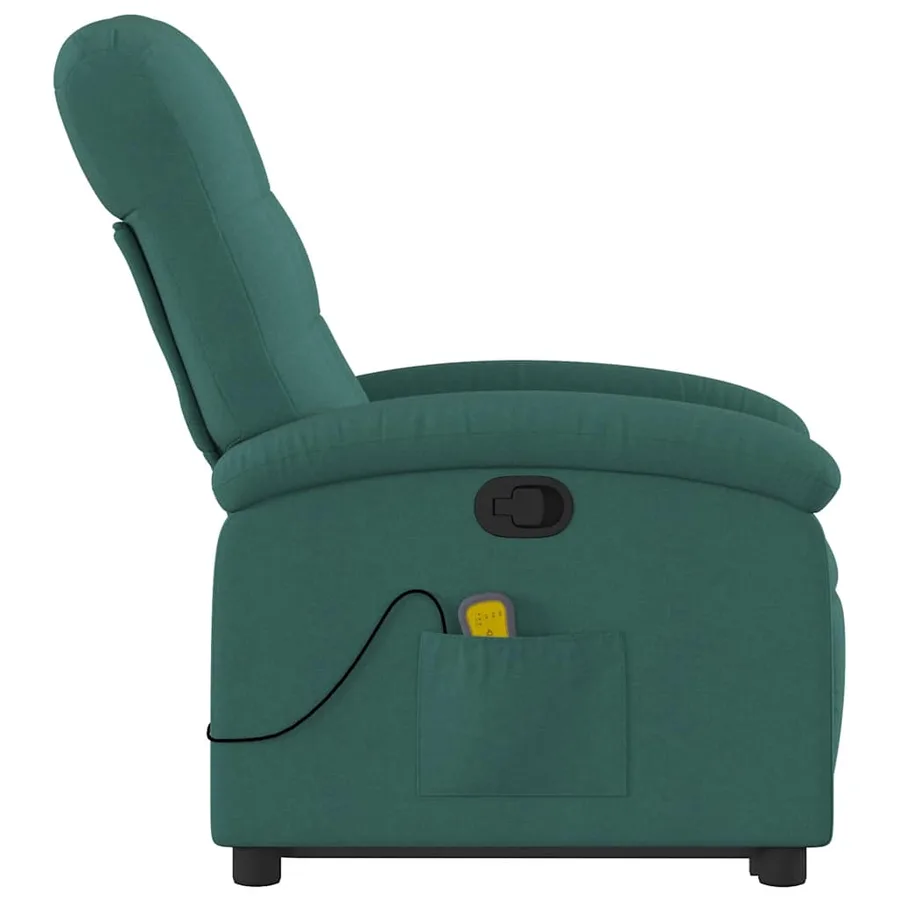 Fauteuil inclinable de massage Vert foncé Tissu - 10