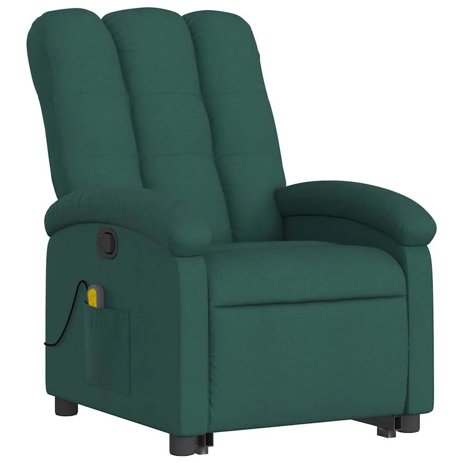 Fauteuil inclinable de massage Vert foncé Tissu - 4