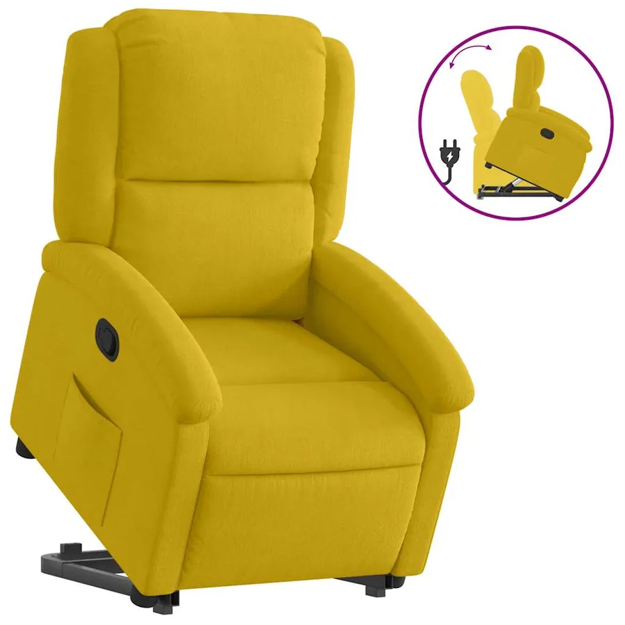 Fauteuil inclinable Jaune Velours - 2