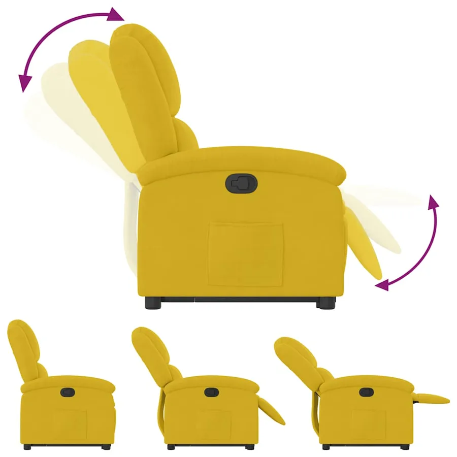 Fauteuil inclinable Jaune Velours - 7
