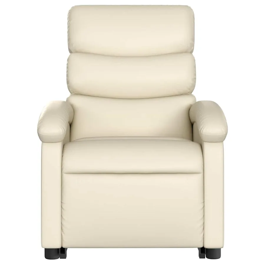Fauteuil inclinable de massage Crème Similicuir - 9