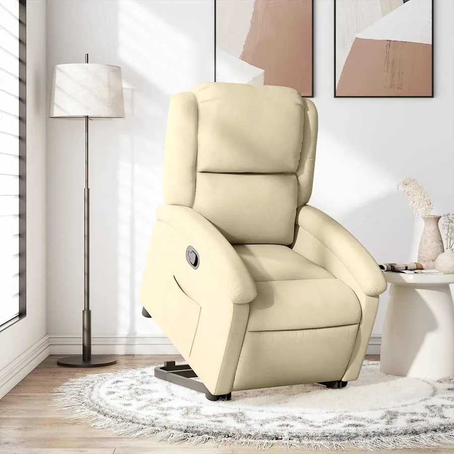 Fauteuil inclinable Crème Tissu - 15