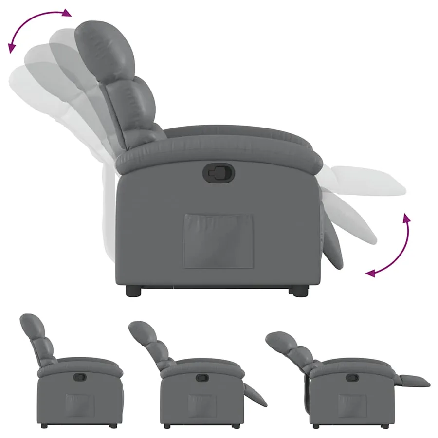 Fauteuil inclinable Gris Similicuir - 7