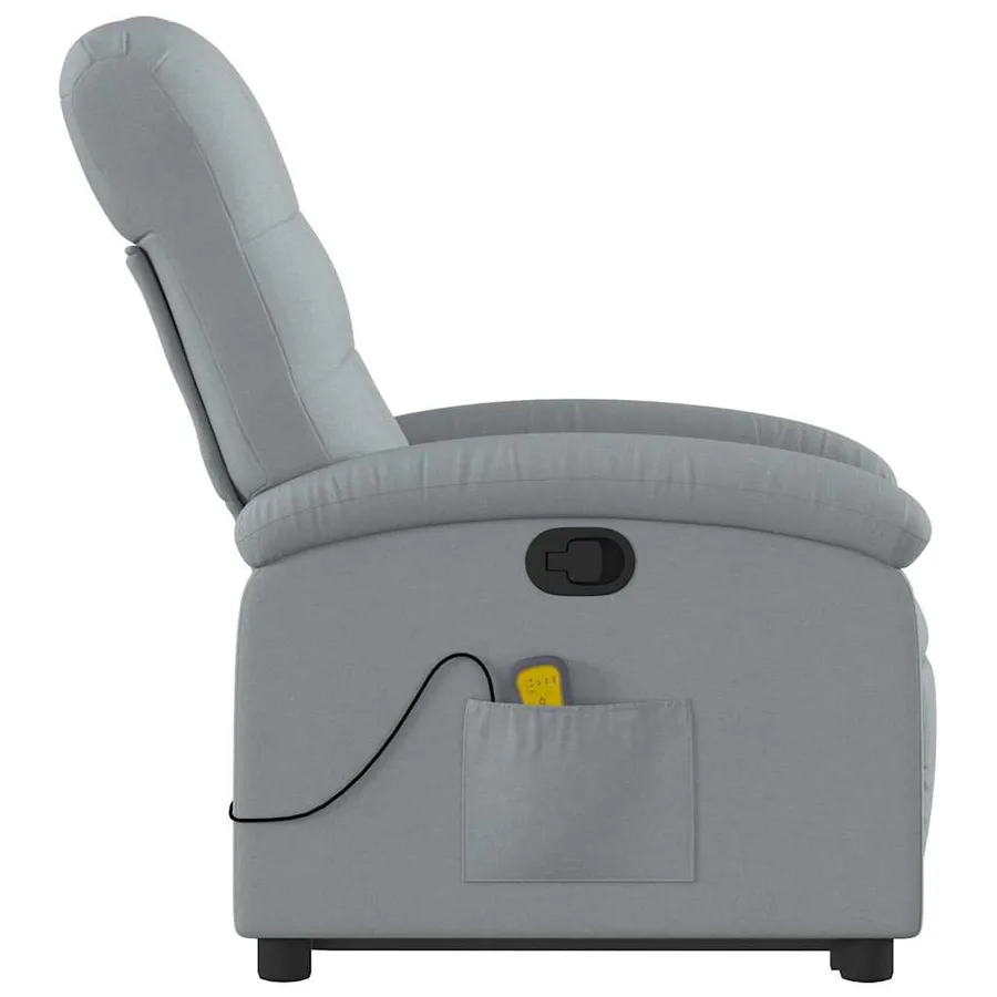 Fauteuil de massage inclinable Gris clair Tissu - 10