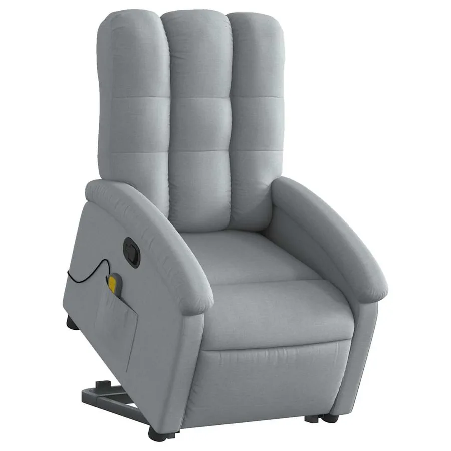 Fauteuil de massage inclinable Gris clair Tissu - 3