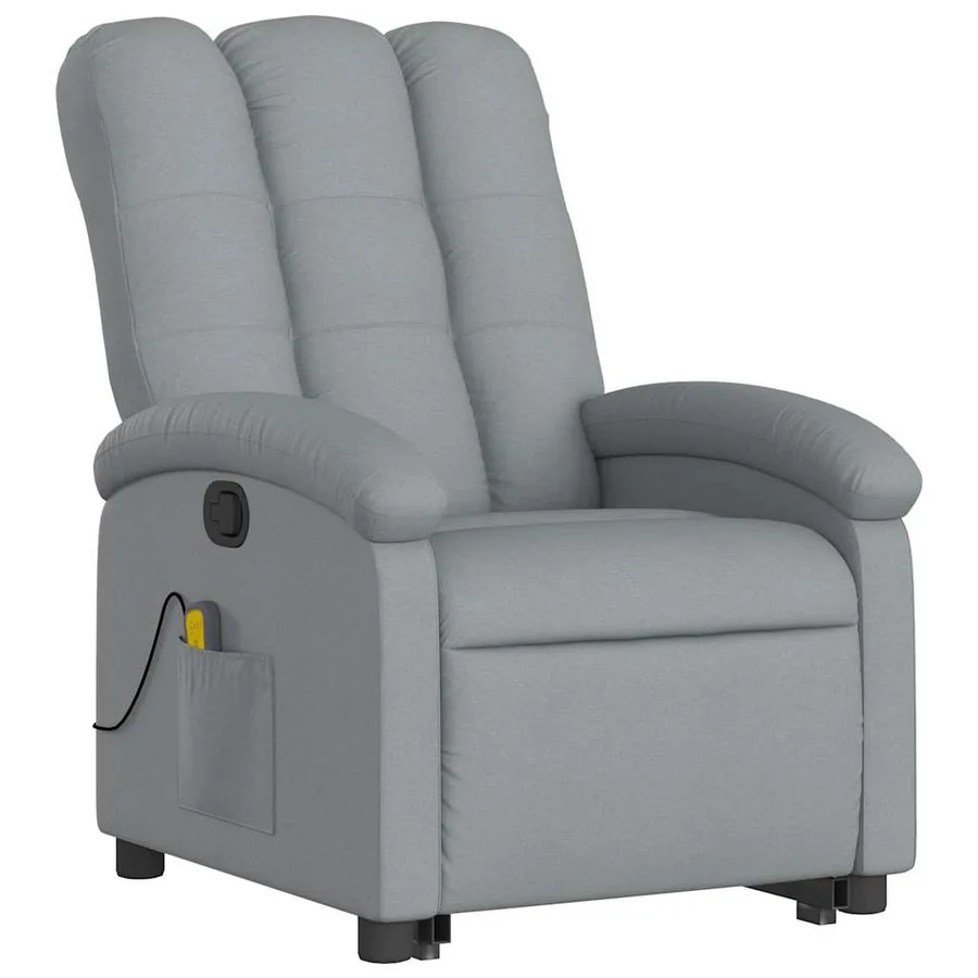 Fauteuil de massage inclinable Gris clair Tissu - 4