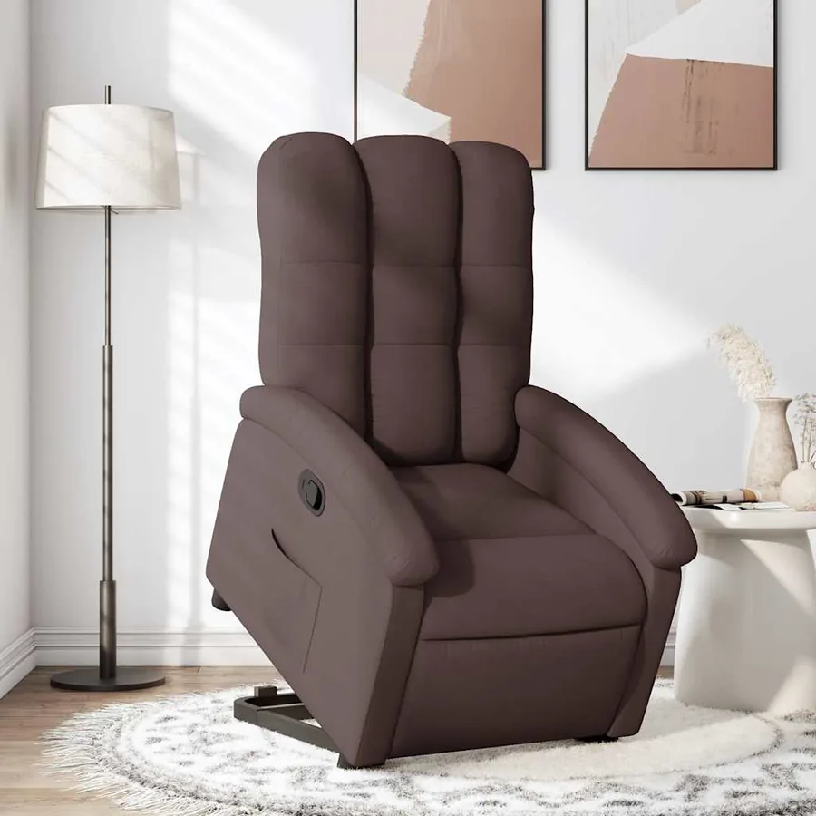 Fauteuil inclinable marron foncé tissu