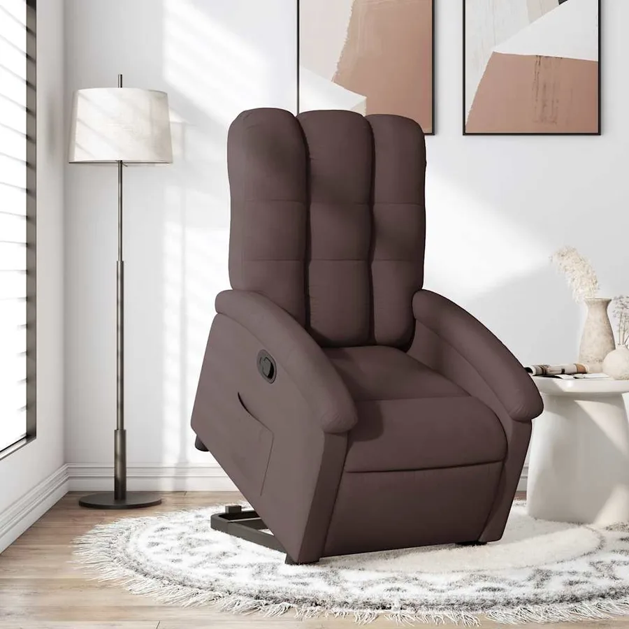 Fauteuil inclinable marron foncé tissu - 15
