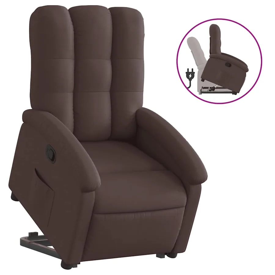 Fauteuil inclinable marron foncé tissu - 2