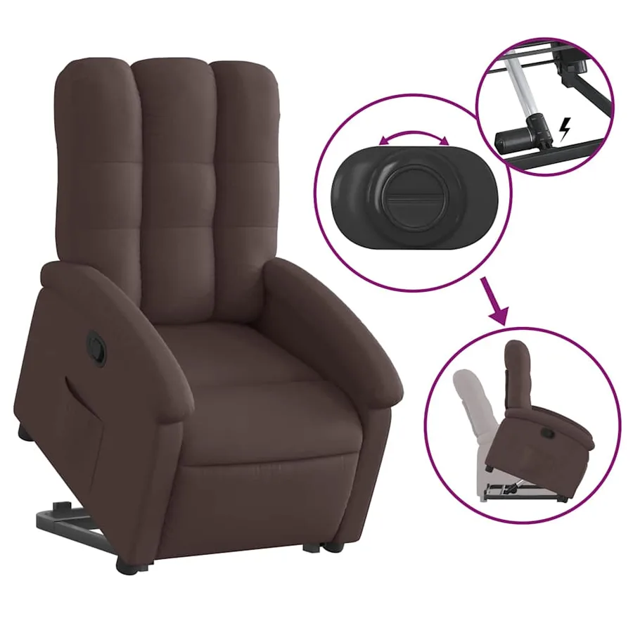 Fauteuil inclinable marron foncé tissu - 6