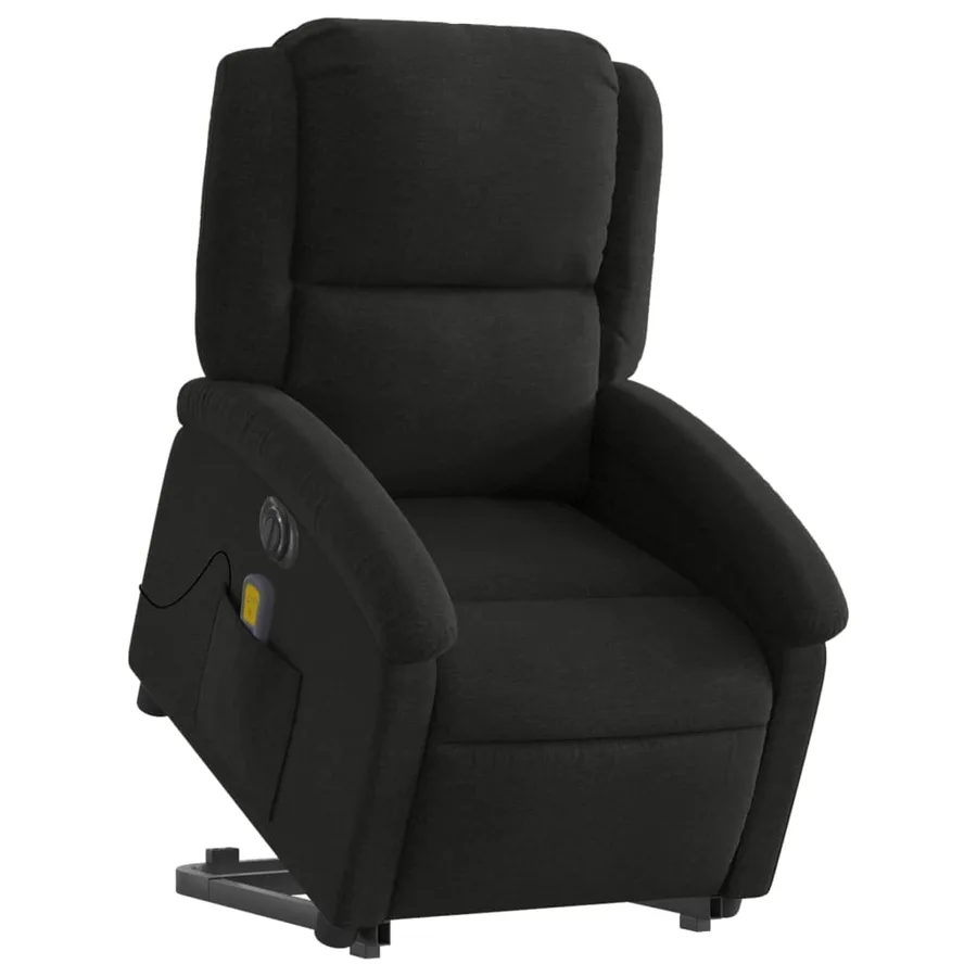 Fauteuil inclinable de massage électrique Noir Tissu - 3