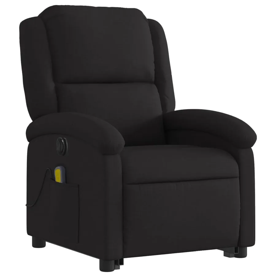 Fauteuil inclinable de massage électrique Noir Tissu - 4