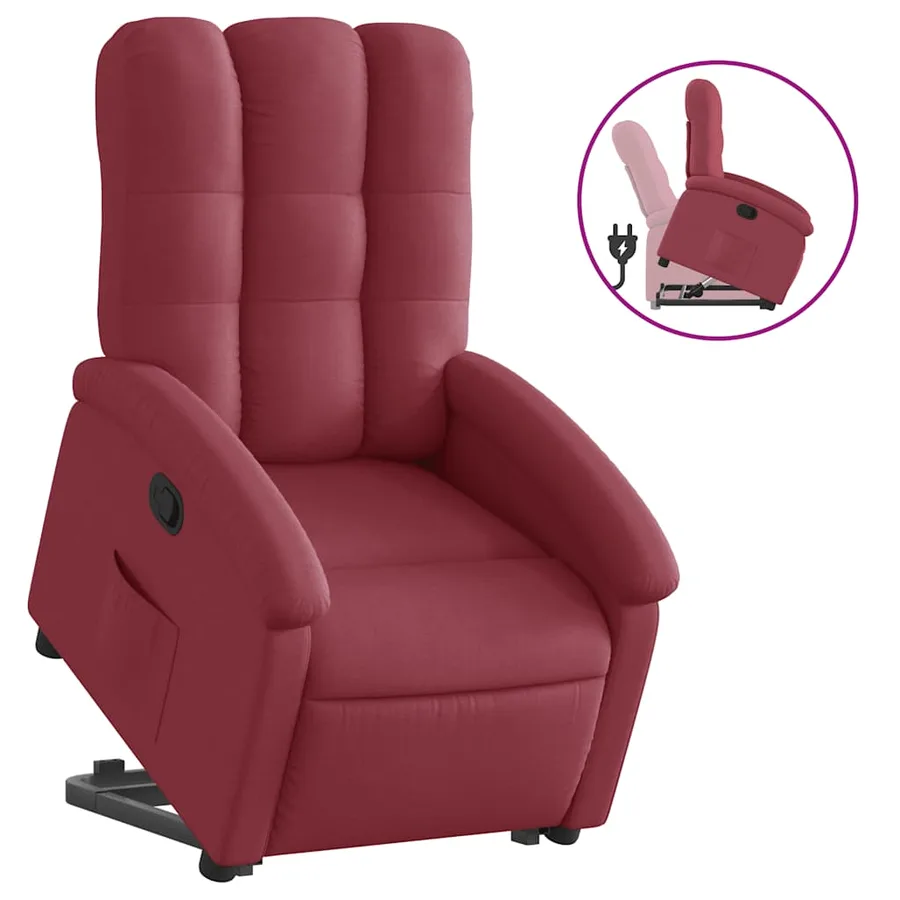 Fauteuil inclinable rouge bordeaux tissu - 2