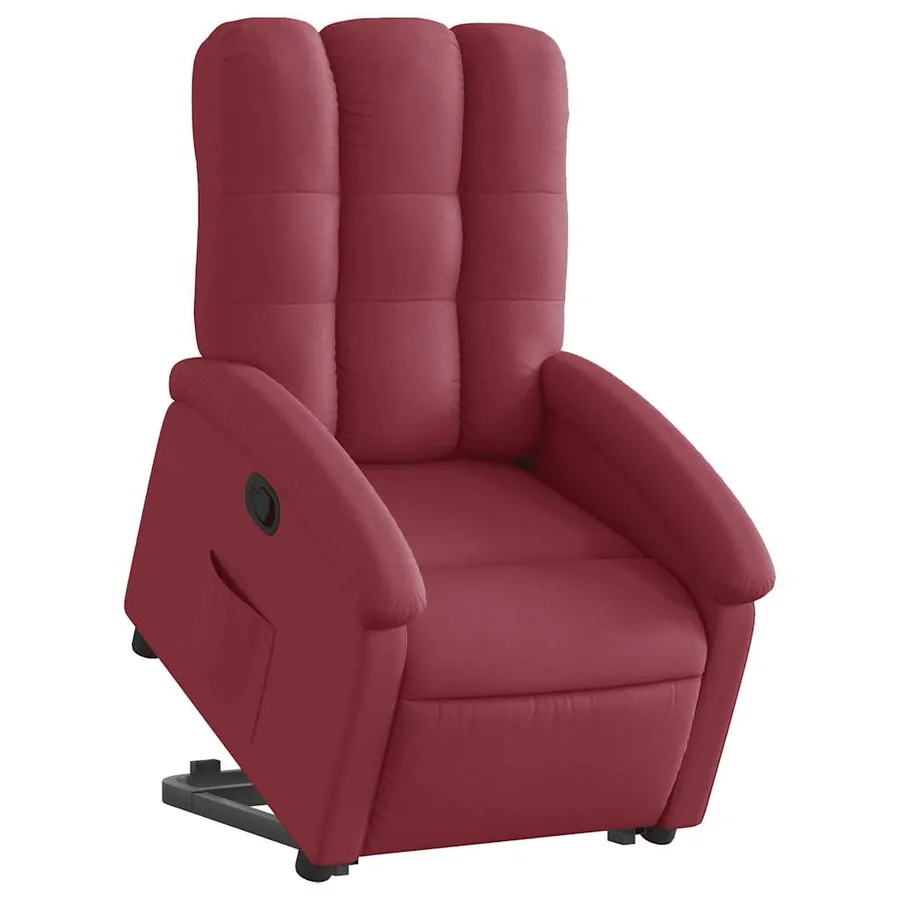 Fauteuil inclinable rouge bordeaux tissu - 3