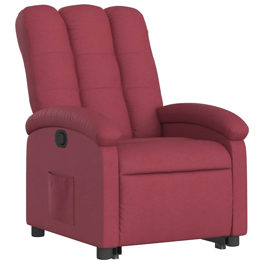 Fauteuil inclinable rouge bordeaux tissu - 4