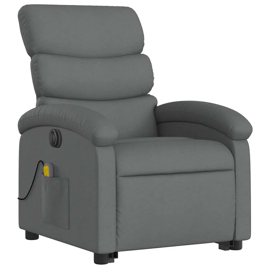 Fauteuil inclinable de massage électrique Gris foncé Tissu - 4