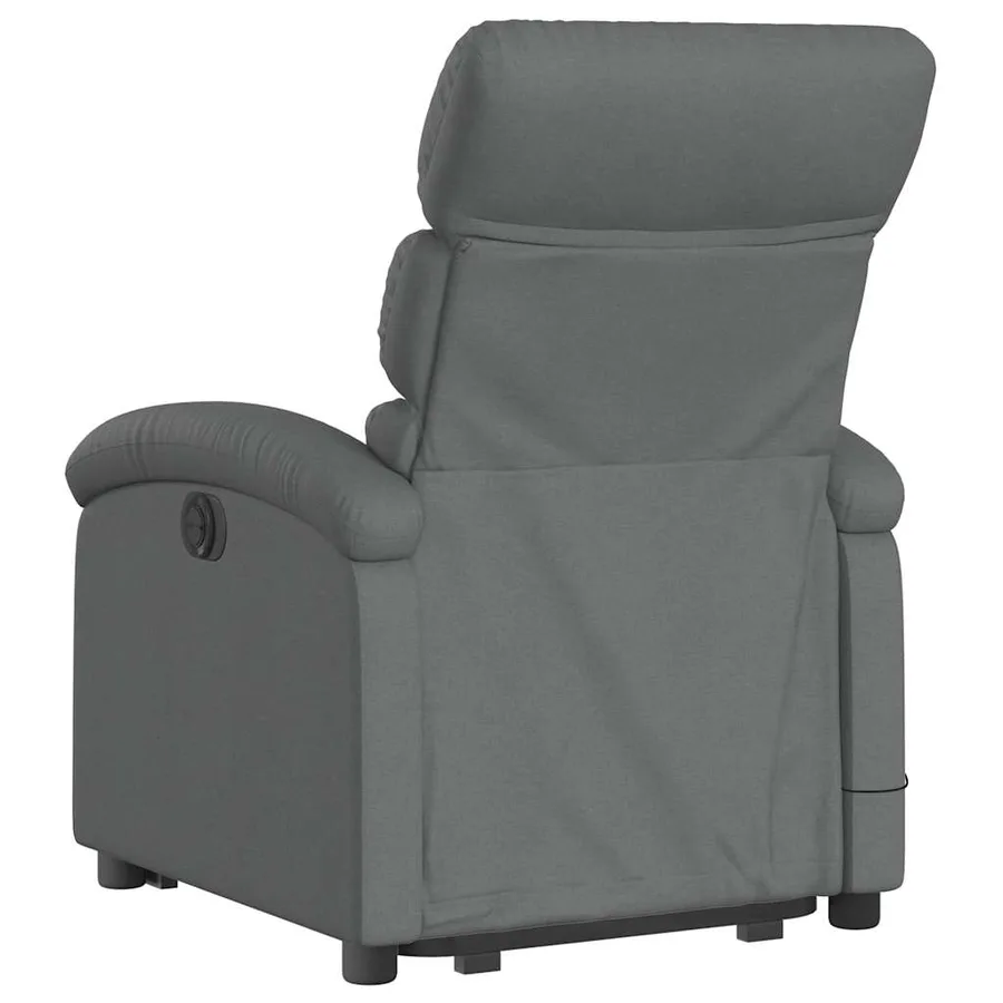 Fauteuil inclinable de massage électrique Gris foncé Tissu - 5