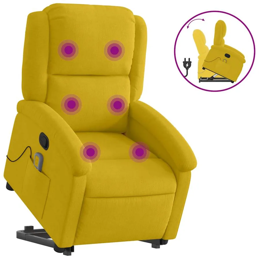 Fauteuil de massage inclinable Jaune Velours - 2
