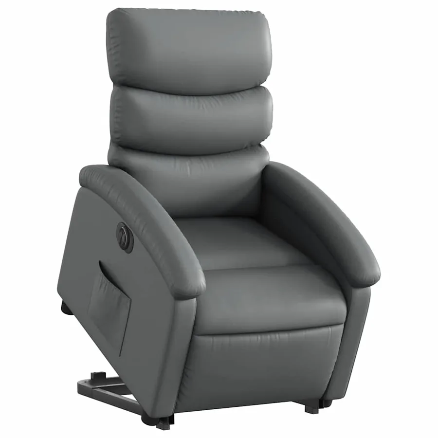 Fauteuil inclinable électrique gris similicuir - 3