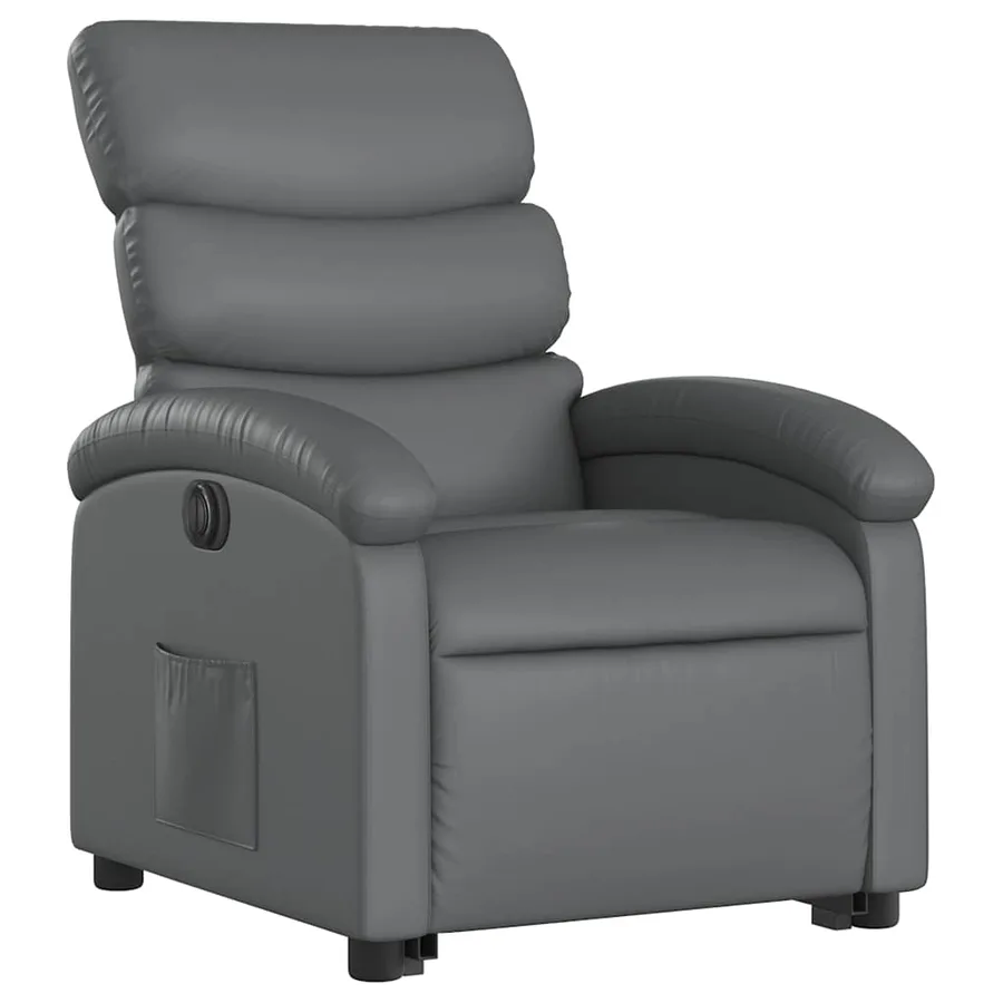 Fauteuil inclinable électrique gris similicuir - 4