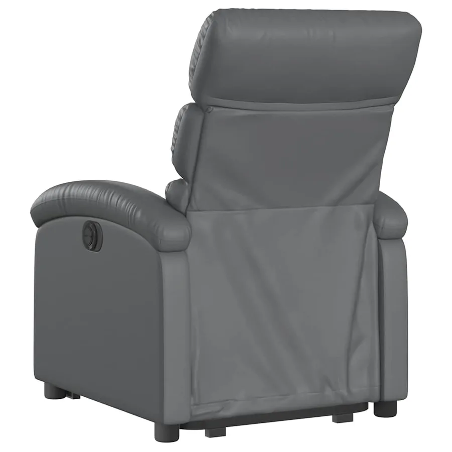 Fauteuil inclinable électrique gris similicuir - 5