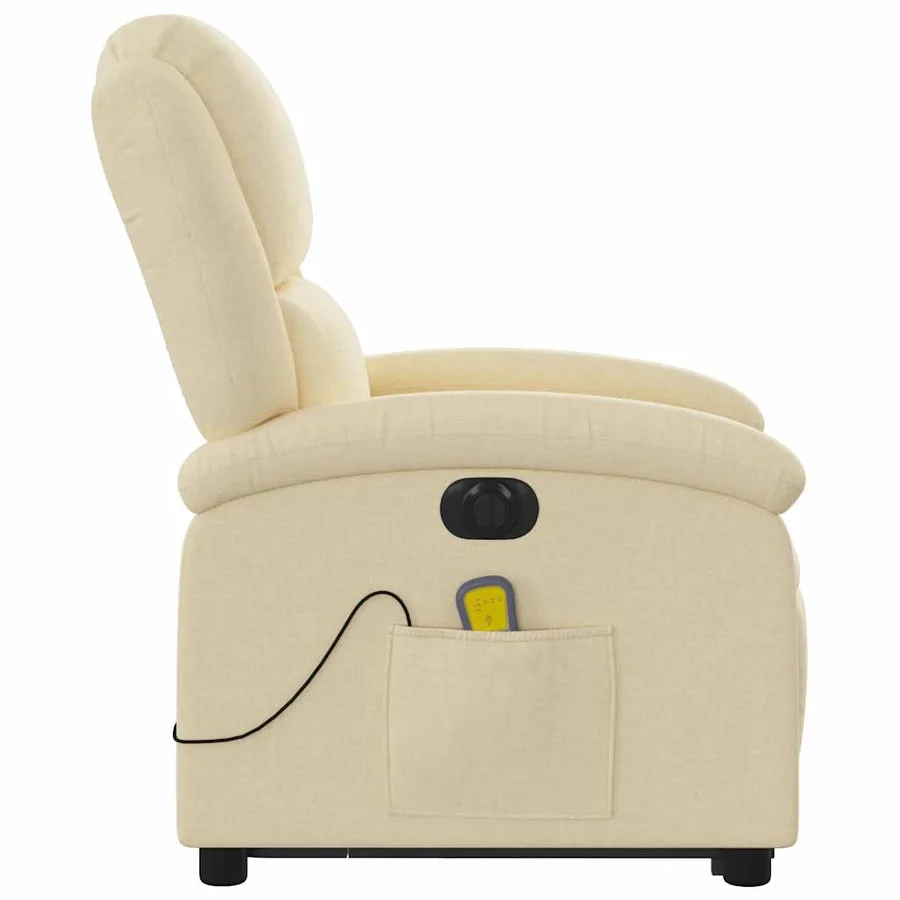 Fauteuil inclinable de massage électrique Crème Tissu - 10