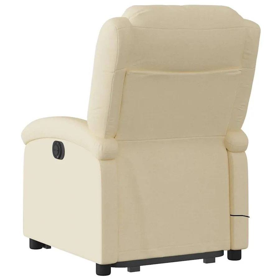 Fauteuil inclinable de massage électrique Crème Tissu - 5