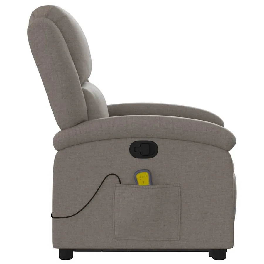 Fauteuil inclinable de massage Taupe Tissu - 10