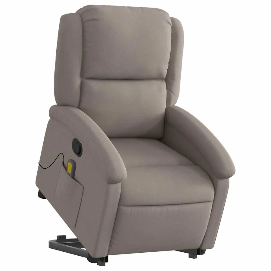Fauteuil inclinable de massage Taupe Tissu - 3