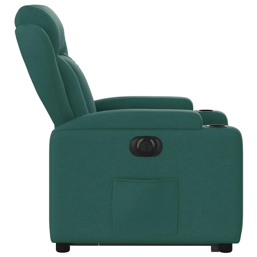 Fauteuil inclinable électrique vert foncé tissu - 10