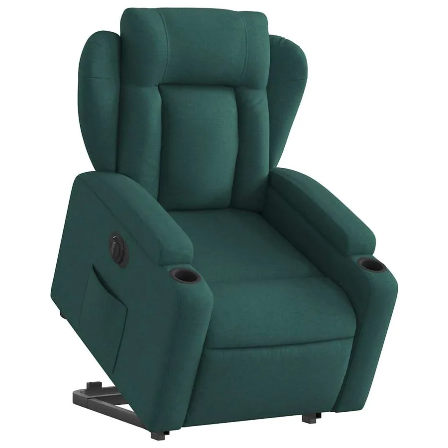 Fauteuil inclinable électrique vert foncé tissu - 3
