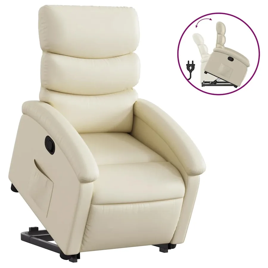 Fauteuil inclinable Crème Similicuir - 2
