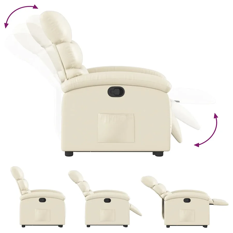 Fauteuil inclinable Crème Similicuir - 7