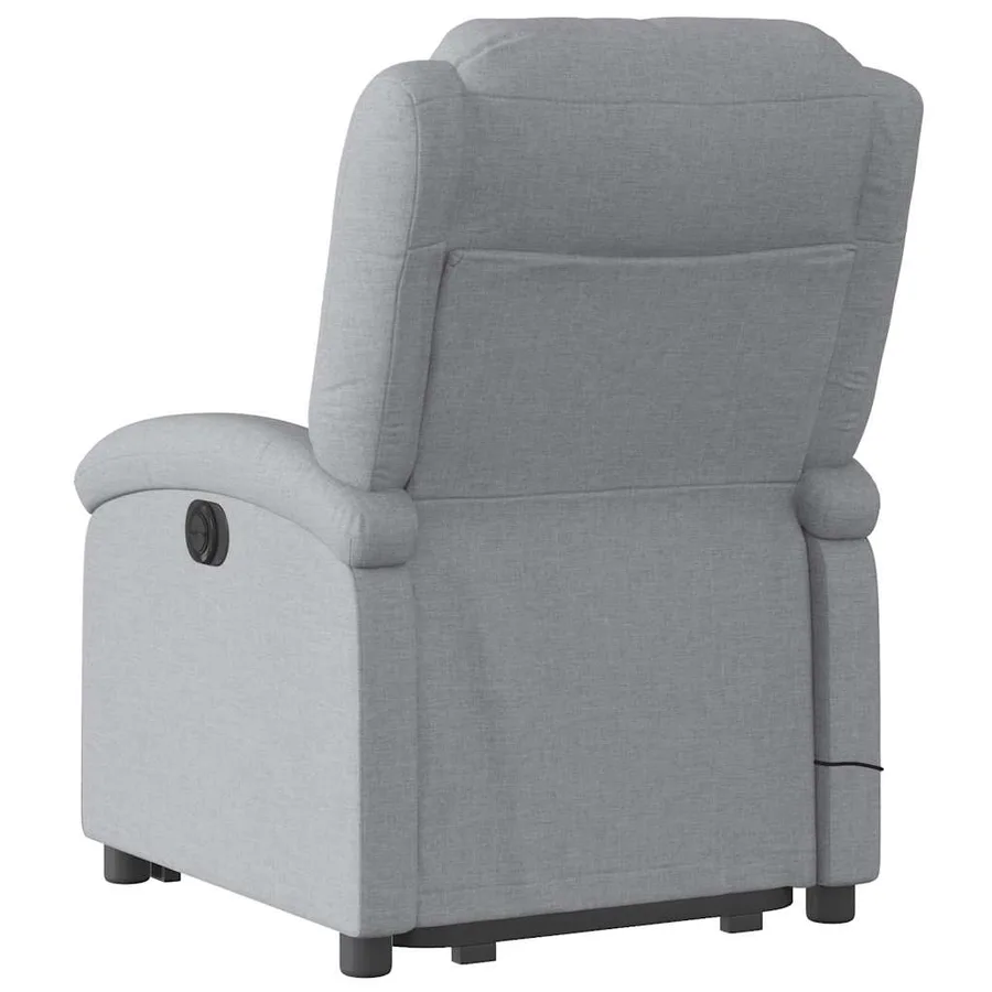 Fauteuil inclinable de massage électrique Gris clair Tissu - 5