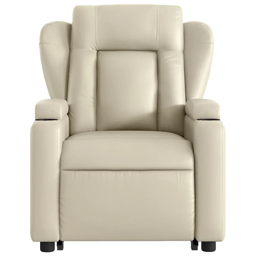 Fauteuil inclinable de massage Crème Similicuir - 9