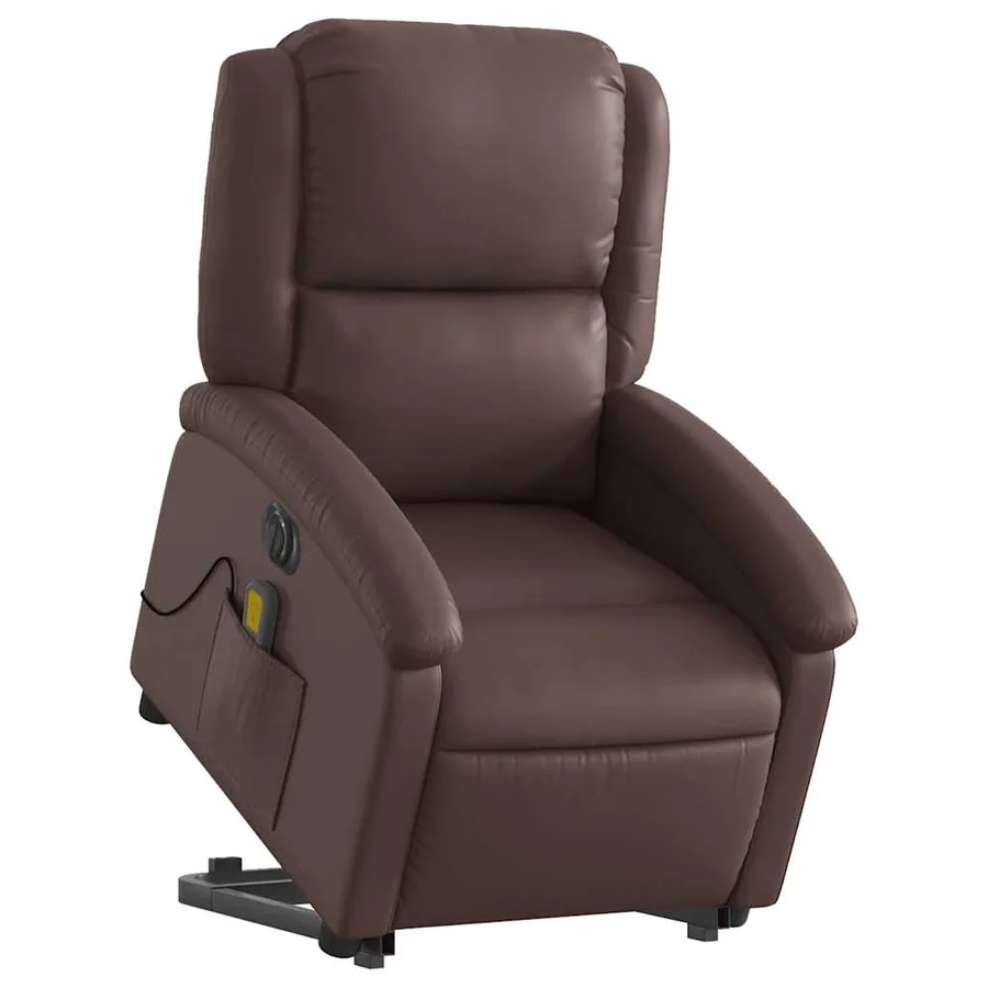 Fauteuil inclinable de massage électrique marron similicuir - 3