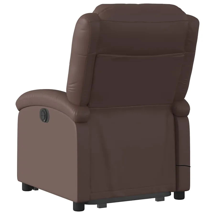 Fauteuil inclinable de massage électrique marron similicuir - 5