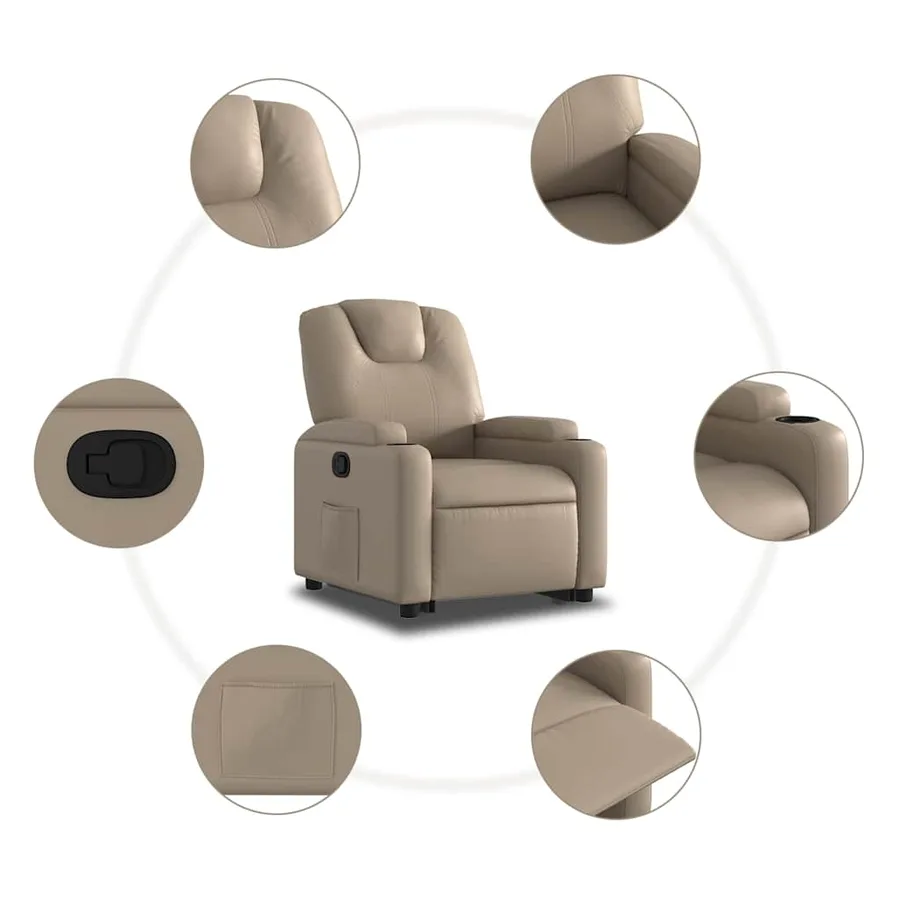 Fauteuil inclinable Cappuccino Similicuir - 8